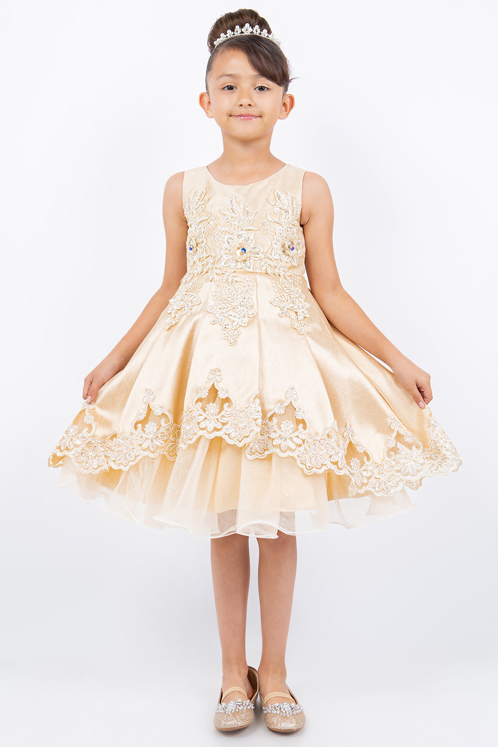 Cinderella Couture CCK-5127 Satin Laser Cut Party Dress