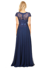 Eva USA 5130 Chiffon And Lace Mother's Gown Short Sleeves