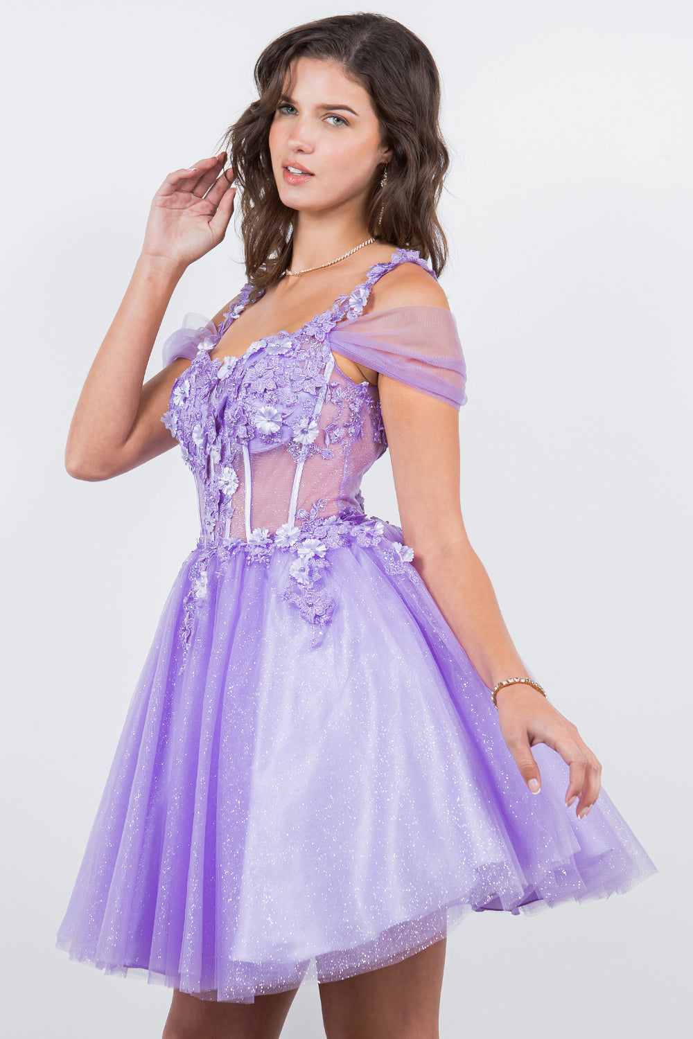 Cinderella Couture 5134J Sparkle Tulle Pixie Homecoming Dress