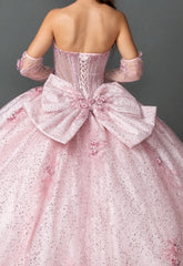 Dancing Queen 5173 Strapless Corset Sparkle Tulle Quinceañera Ball Gown
