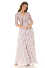 Lenovia 5237 Lace and Chiffon Mother's Gown with Jacket