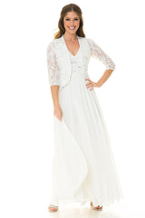 Lenovia 5237 Lace and Chiffon Mother's Gown with Jacket
