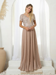 Eva USA 5241 Mother's Formal Gown with Pleated Skirt