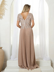 Eva USA 5241 Mother's Formal Gown with Pleated Skirt