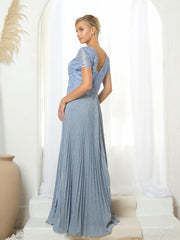 Eva USA 5241 Mother's Formal Gown with Pleated Skirt