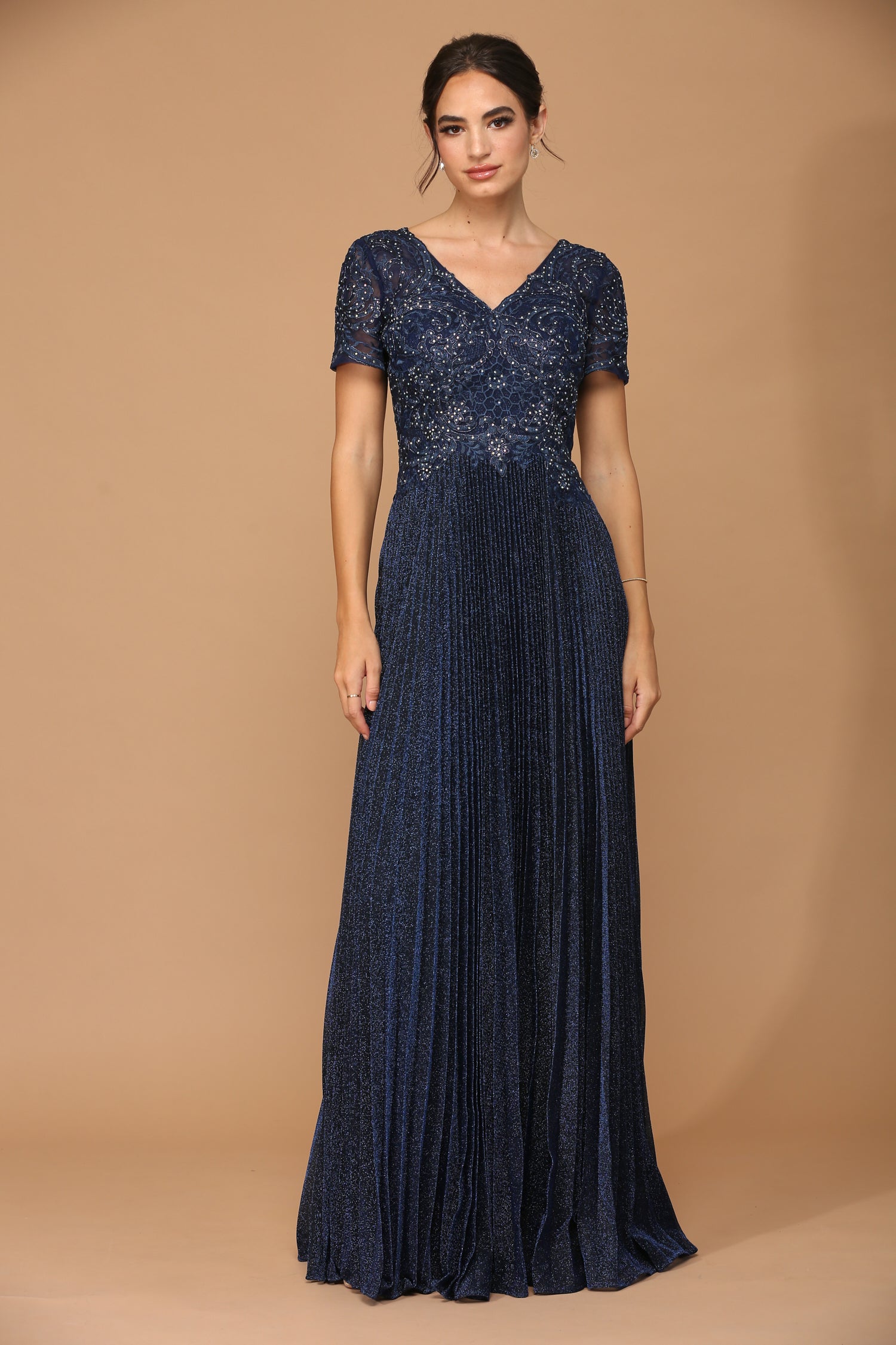Eva USA 5241 Mother's Formal Gown with Pleated Skirt