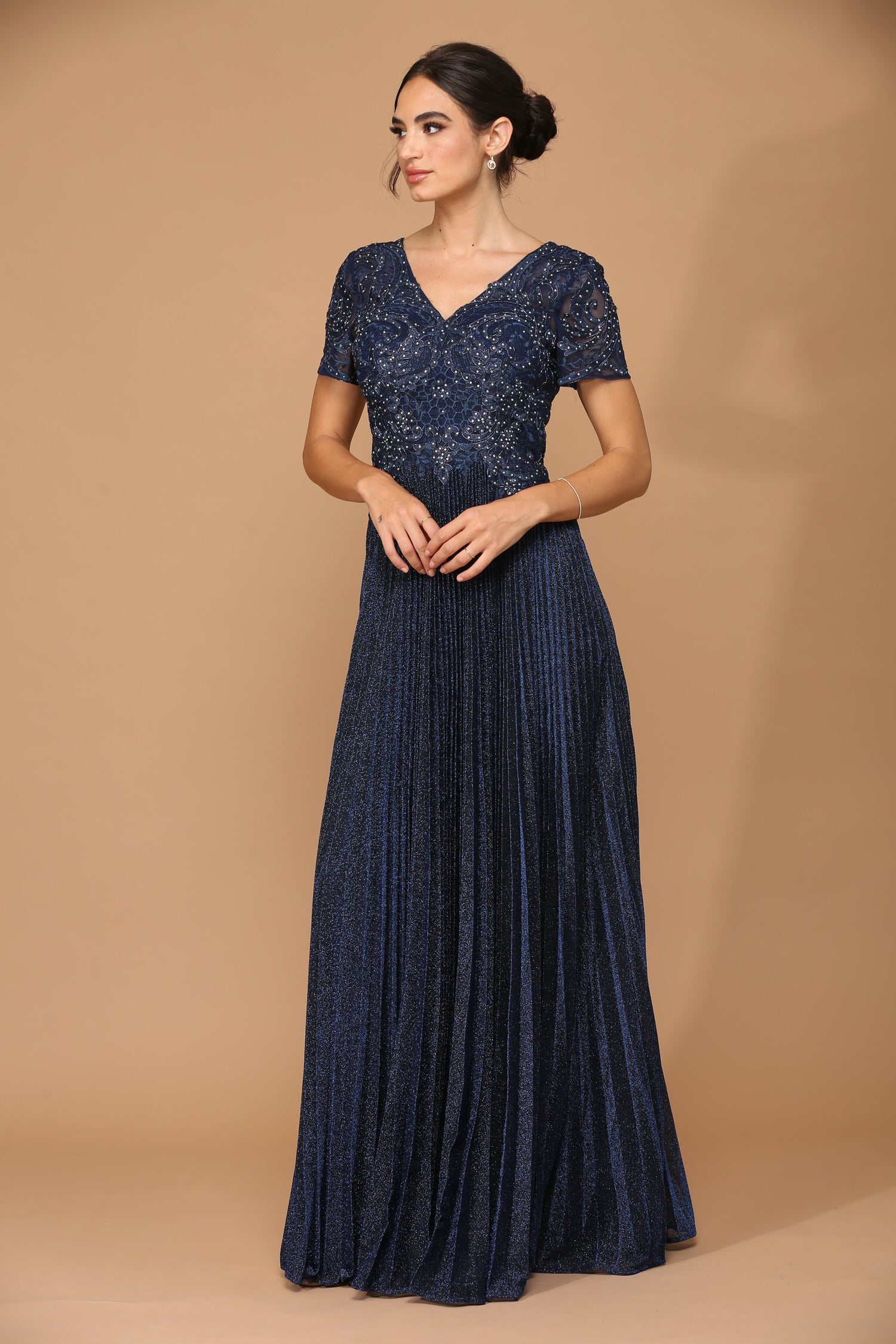 Eva USA 5241 Mother's Formal Gown with Pleated Skirt