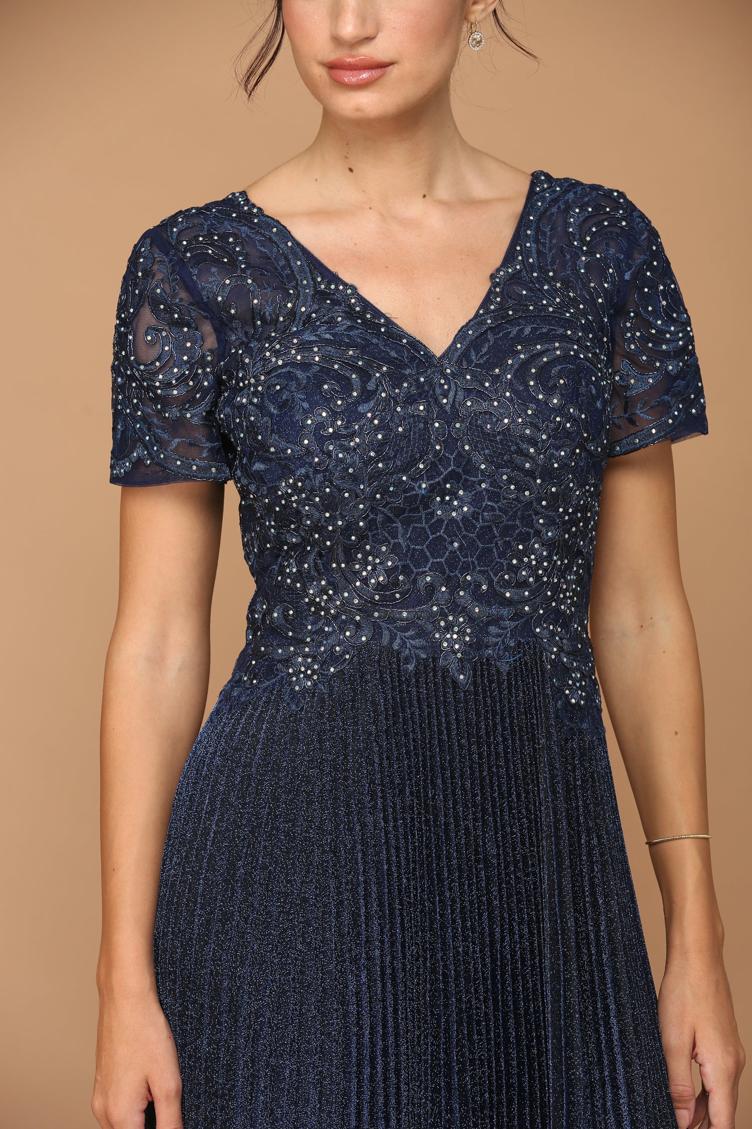 Eva USA 5241 Mother's Formal Gown with Pleated Skirt