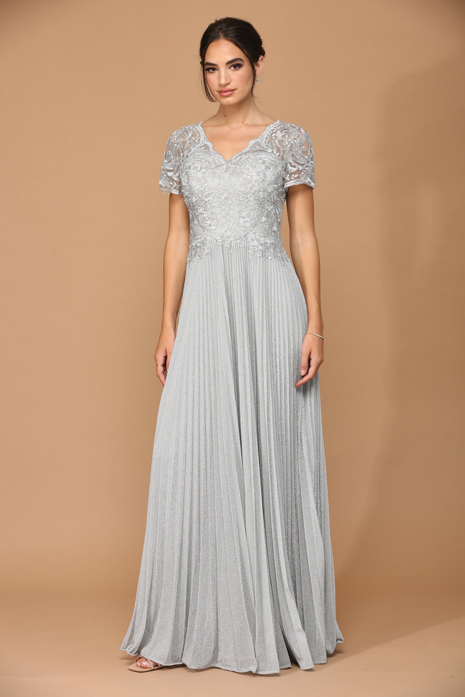 Eva USA 5241 Mother's Formal Gown with Pleated Skirt