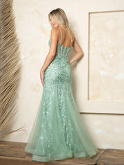 Eva USA EV5272 Embroidered Tulle Prom Gown