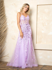 Eva USA EV5272 Embroidered Tulle Prom Gown