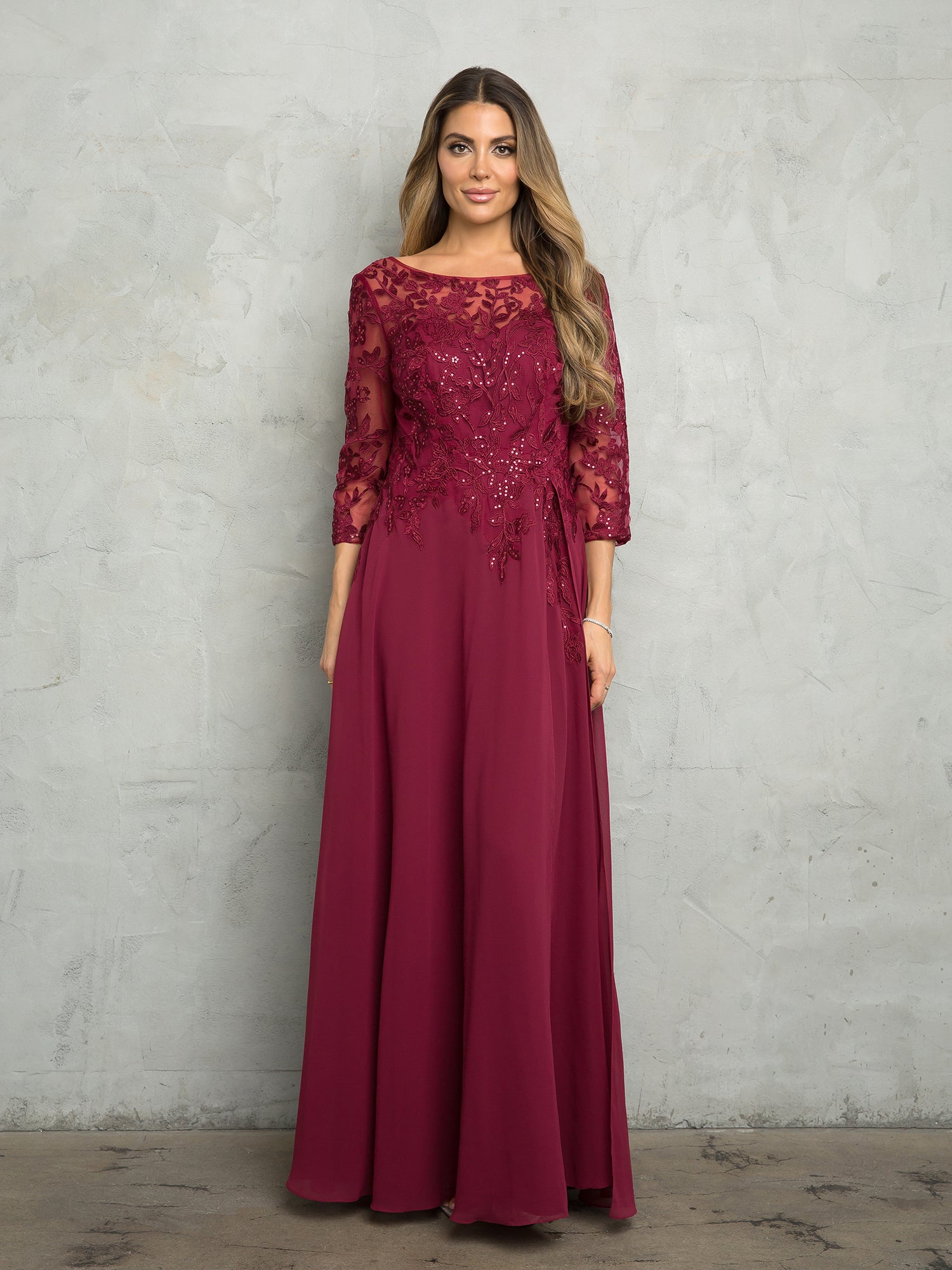 Eva USA EV-5258 Chiffon and Lace Mother of the Bride or Groom Gown