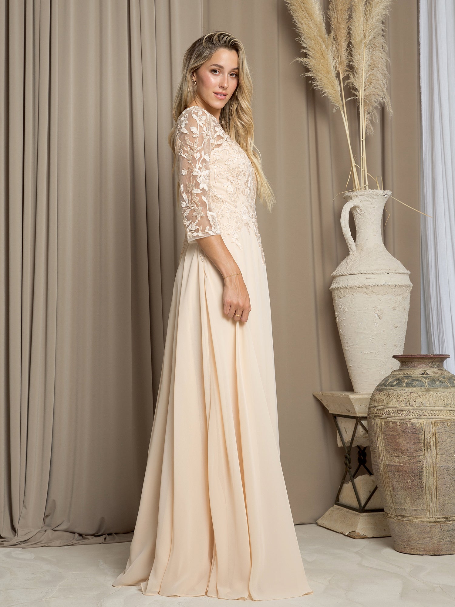 Eva USA EV-5258 Chiffon and Lace Mother of the Bride or Groom Gown