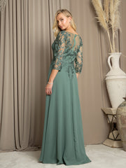Eva USA EV-5258 Chiffon and Lace Mother of the Bride or Groom Gown
