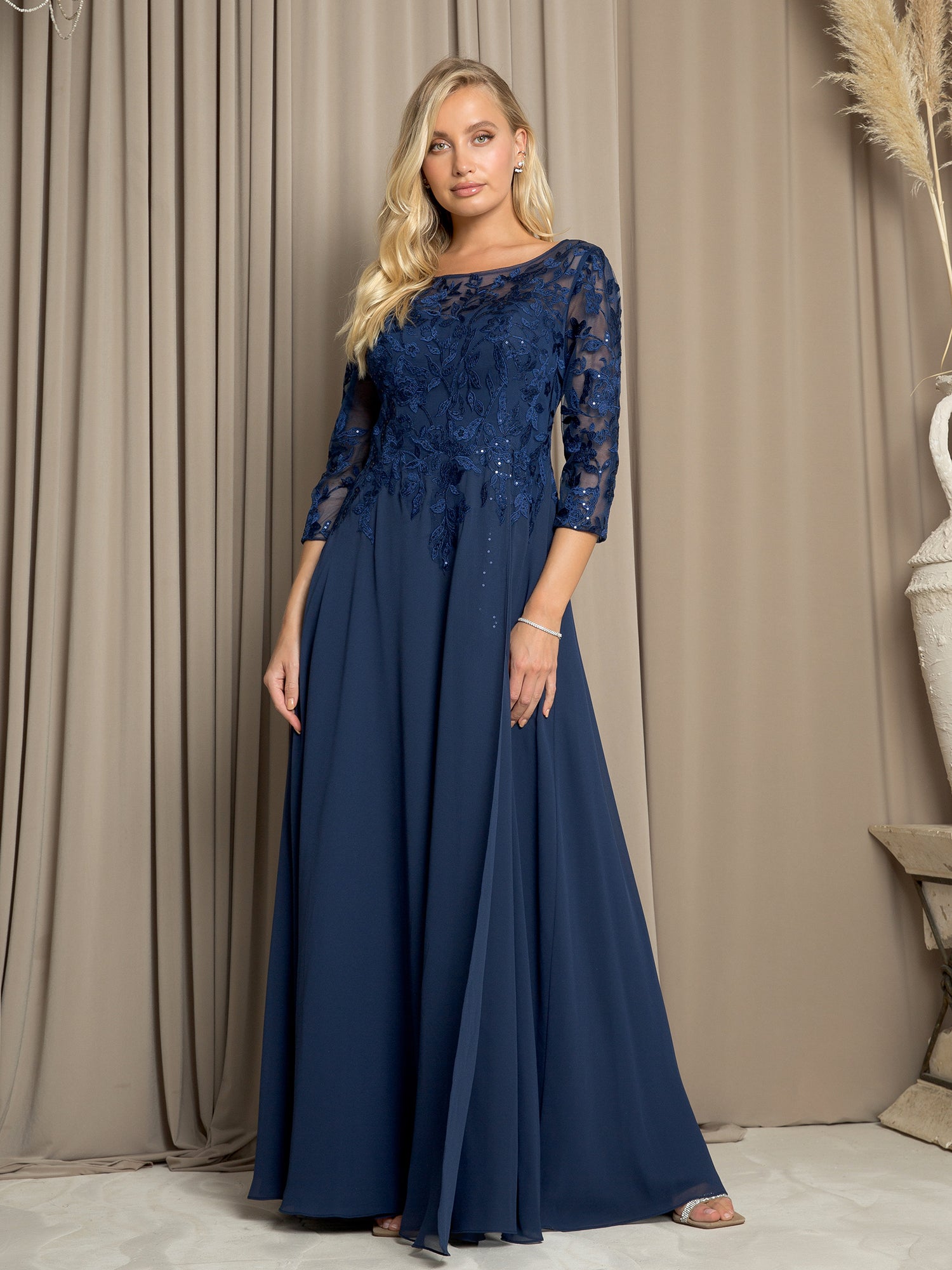 Eva USA EV-5258 Chiffon and Lace Mother of the Bride or Groom Gown