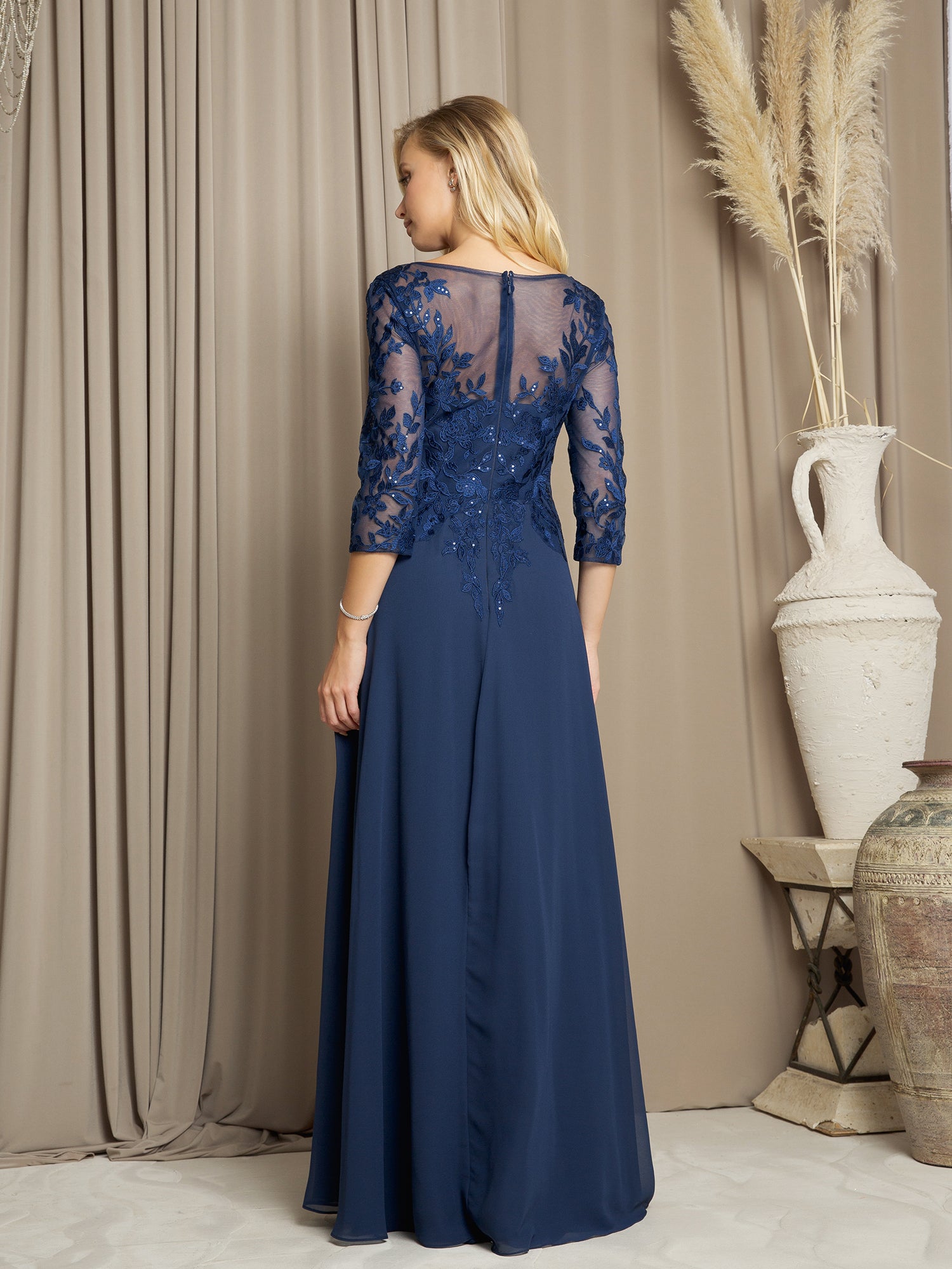 Eva USA EV-5258 Chiffon and Lace Mother of the Bride or Groom Gown