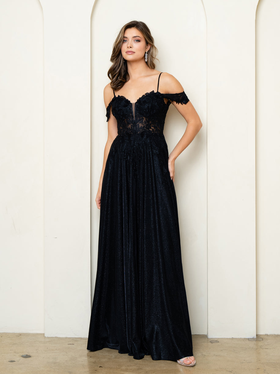 Eva USA 5276 A-line Glitter Prom or Evening Gown