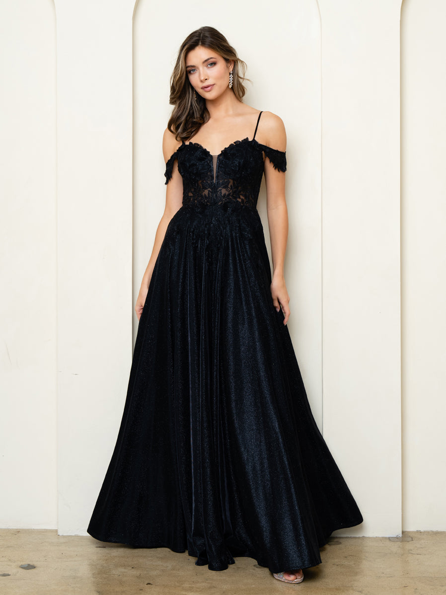Eva USA 5276 A-line Glitter Prom or Evening Gown