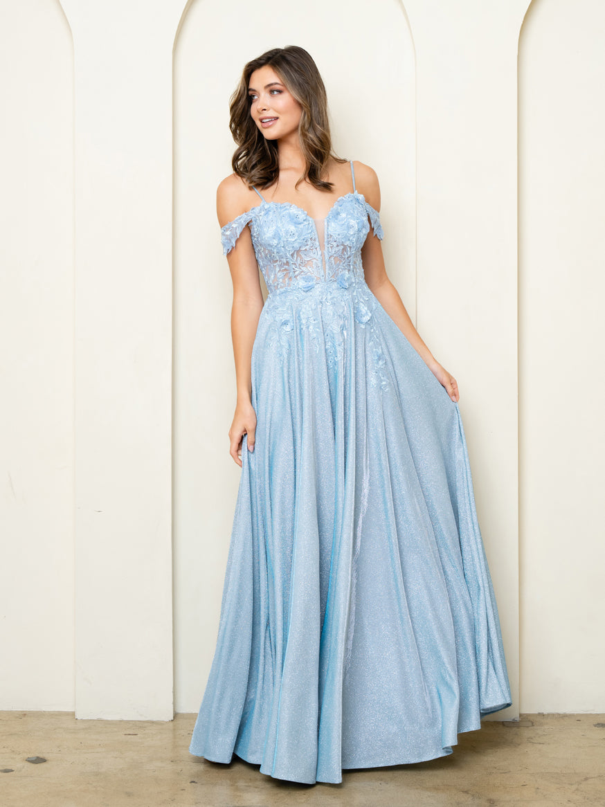 Eva USA 5276 A-line Glitter Prom or Evening Gown