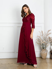 Eva USA EV5283 Chiffon and Lace Mothers Gown