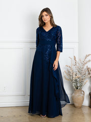 Eva USA EV5283 Chiffon and Lace Mothers Gown