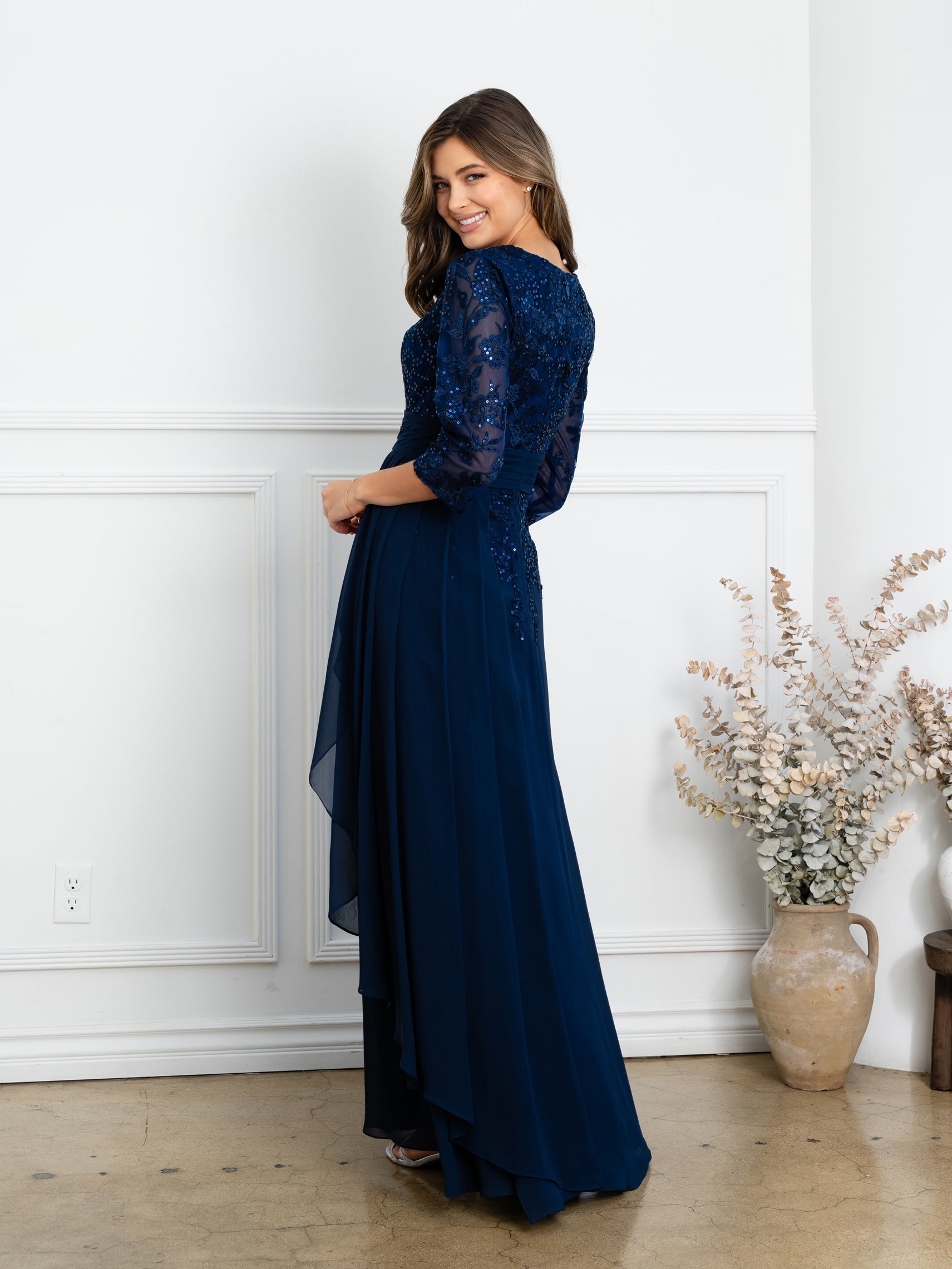 Eva USA 5283 Chiffon and Lace Mothers Gown