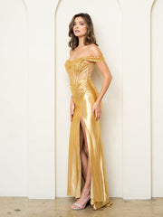 Eva USA EV5287 Stretch Satin Prom Gown