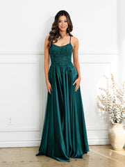 Eva USA EV5289 Satin A line Bridesmaids Gown