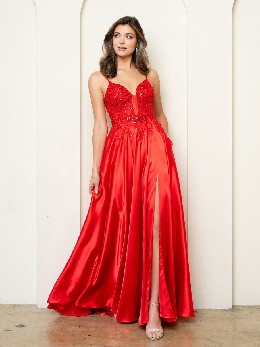Eva USA 5294 Satin Prom or Evening Gown
