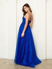 Eva USA 5295 Tulle A-Line Prom Gown With Corset Bodice