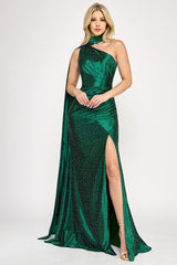 Lenovia 8393 Stretch Satin Rhinestone Uni-strap Formal Bridesmaid Dress