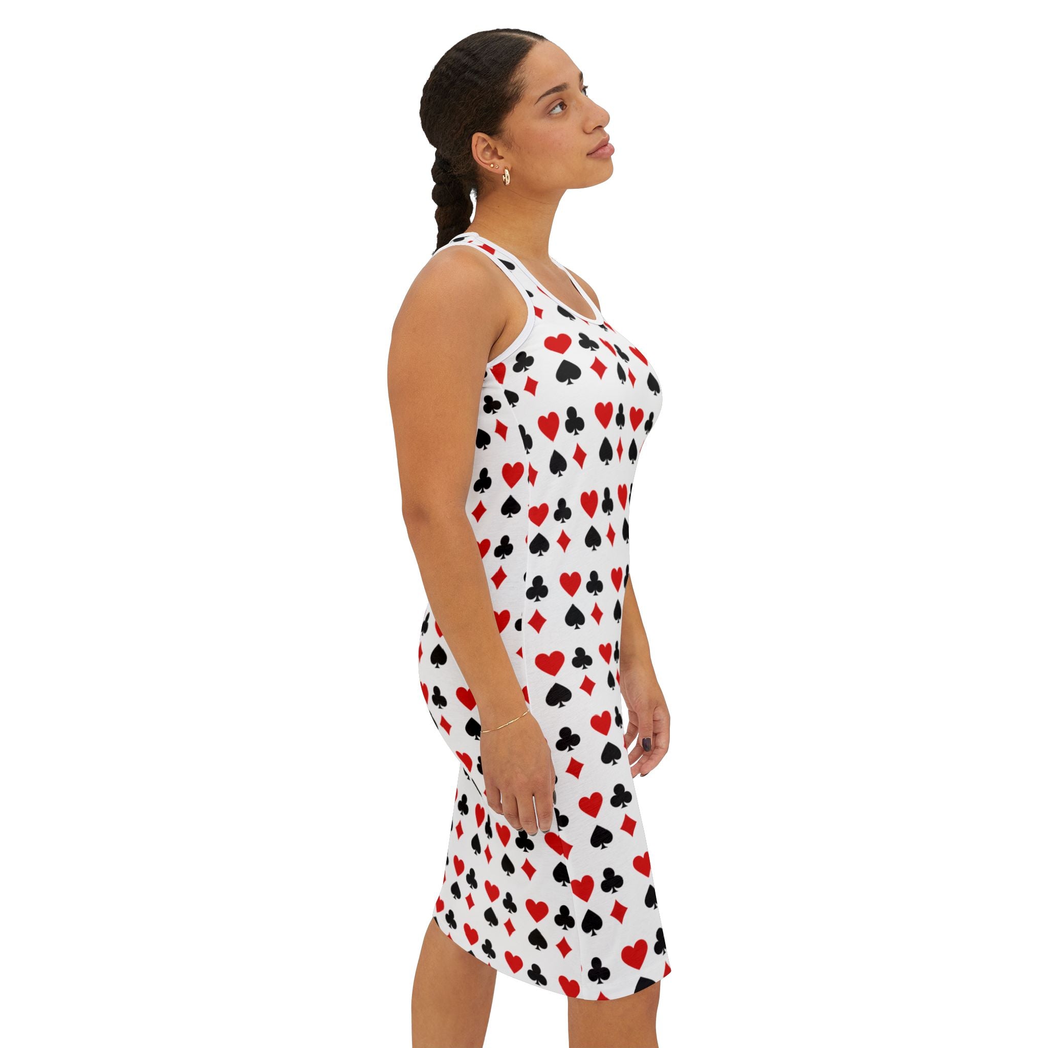 Ralee Fashion Playing Cards Poker Racerback Dress, Summer Dress, Casual Dress, Date Night Outfit, Beachy Dress, Cruise Outfit