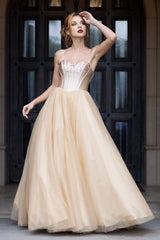 Lenovia 8503 Long Princess Prom Gown With Shimmer Skirt and Corset Bodice