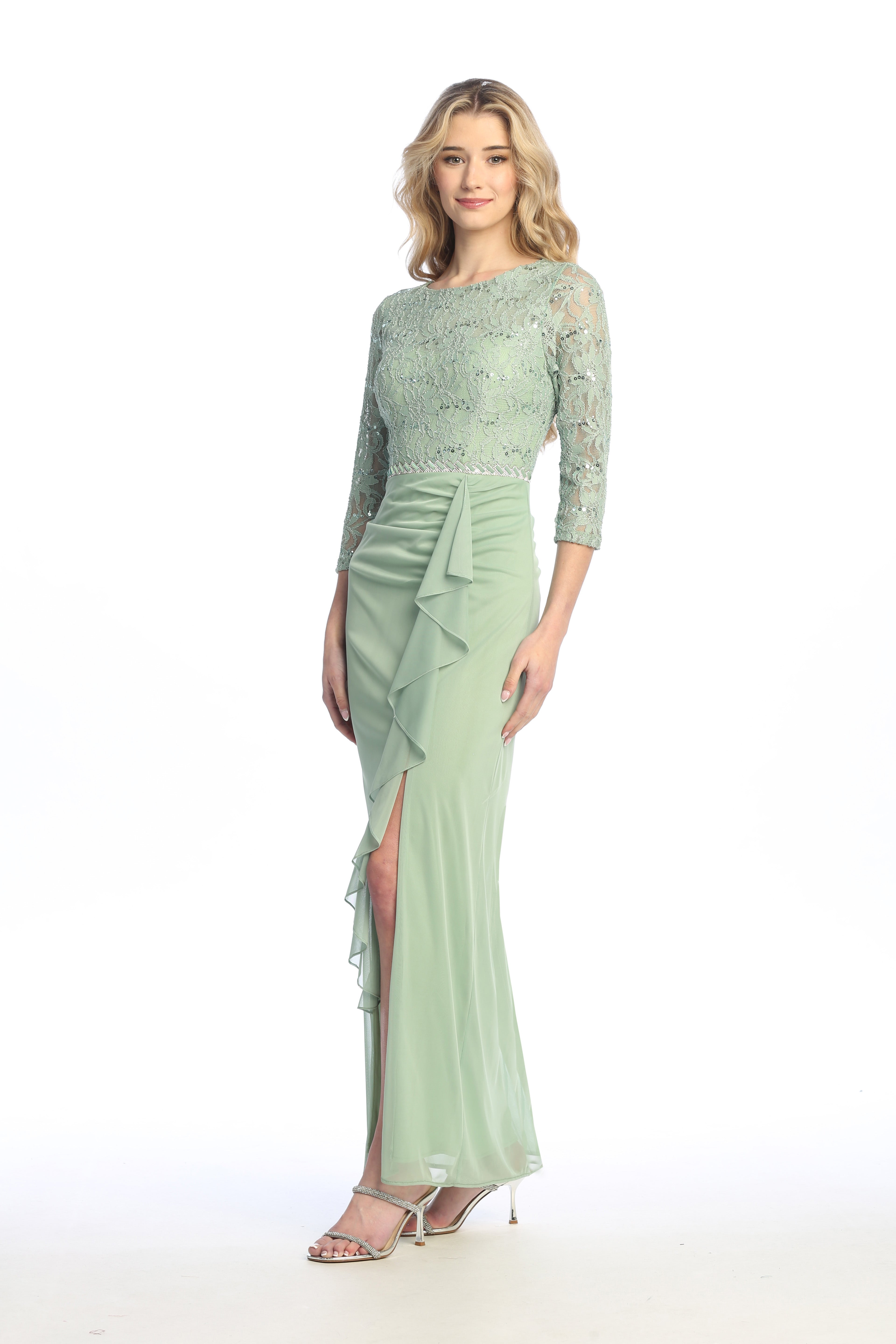 Celavie 6657-L Chiffon and Lace Mother Of The Bride Gown