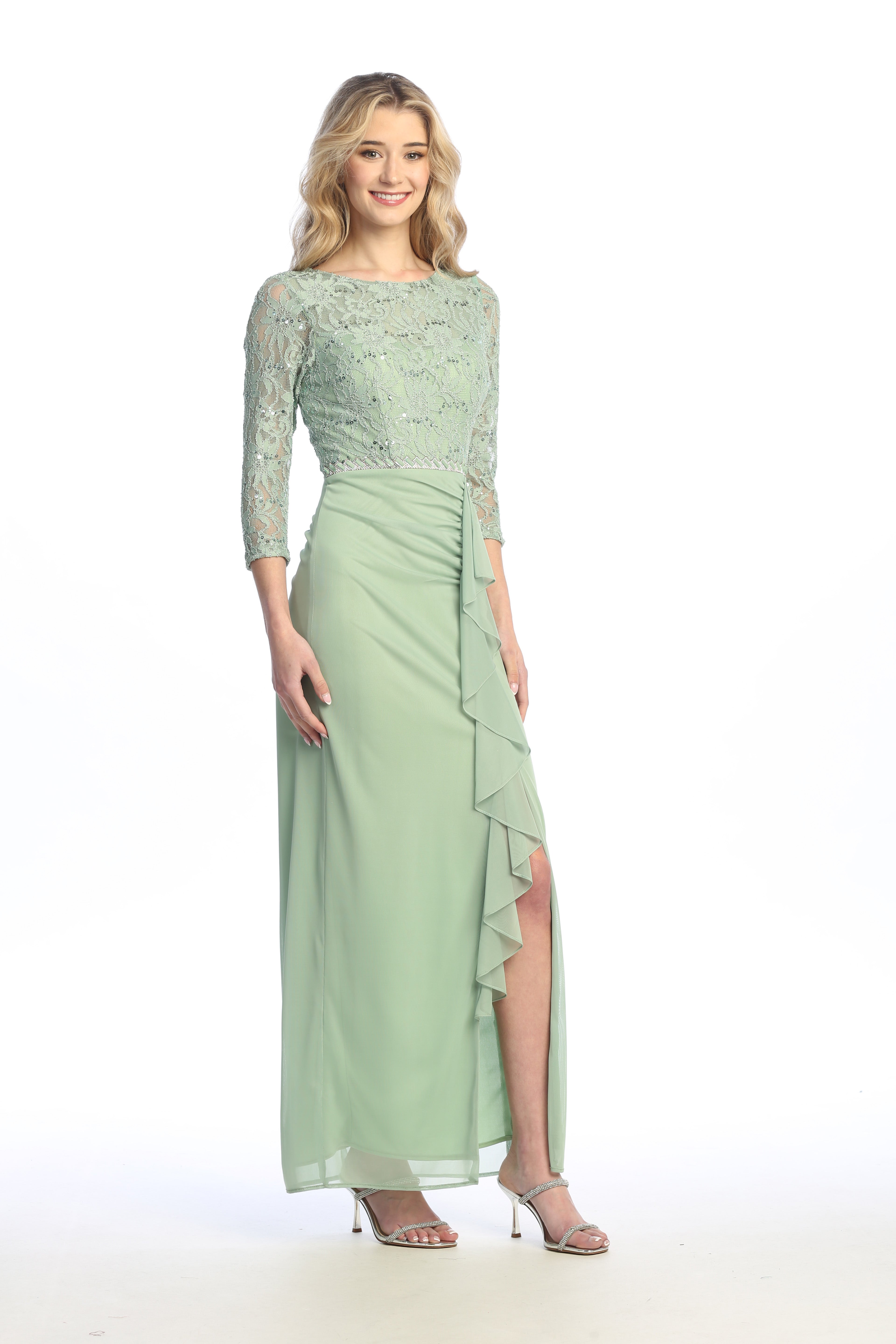 Celavie 6657-L Chiffon and Lace Mother Of The Bride Gown