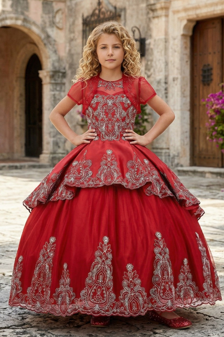 Cinderella Couture Kids 8018 Mini Quinceañera Princess Gown With Removable Skirt