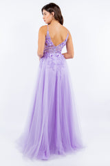 Cinderella Couture 8038J A-line Layered Prom Gown With 3D Floral Design