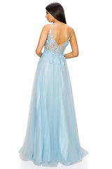 Cinderella Couture 8038J A-line Layered Prom Gown With 3D Floral Design