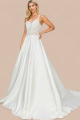 Cinderella Couture 8041J Satin and Lace Minimalist Wedding Gown