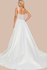 Cinderella Couture 8041J Satin and Lace Minimalist Wedding Gown