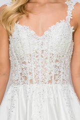 Cinderella Couture 8041J Satin and Lace Minimalist Wedding Gown