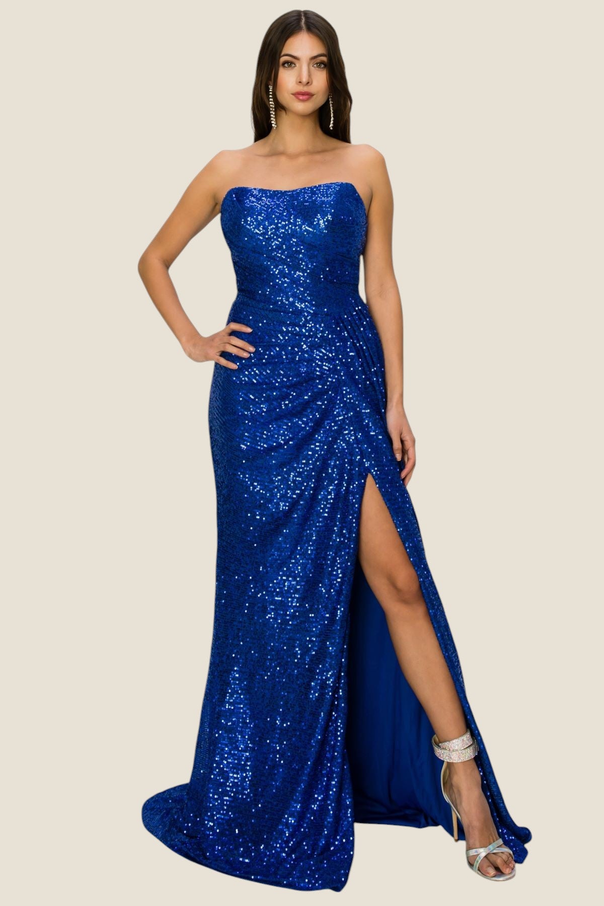 Cinderella Couture 8052-J Full Sequin Prom Gown