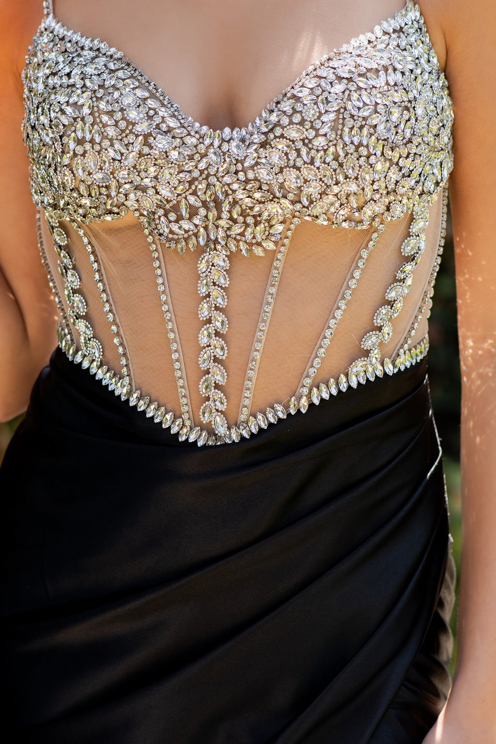 Cinderella Couture 8171-J Satin and Crystal Formal Prom Gown
