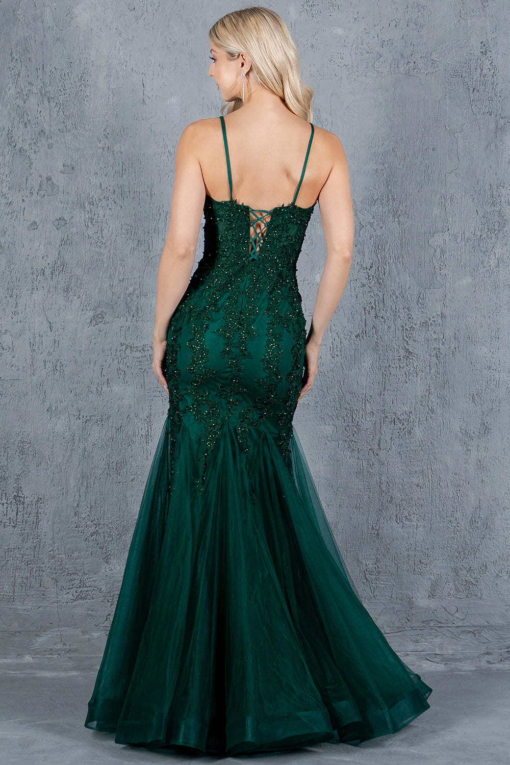 Cinderella Couture 8175-J Lace and Tulle Mermaid Prom Gown