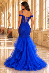 Cinderella Couture 8274J Layered Tulle Mermaid Prom Gown