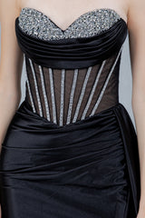 Cinderella Couture 8454J Satin Prom Gown With Corset Closure