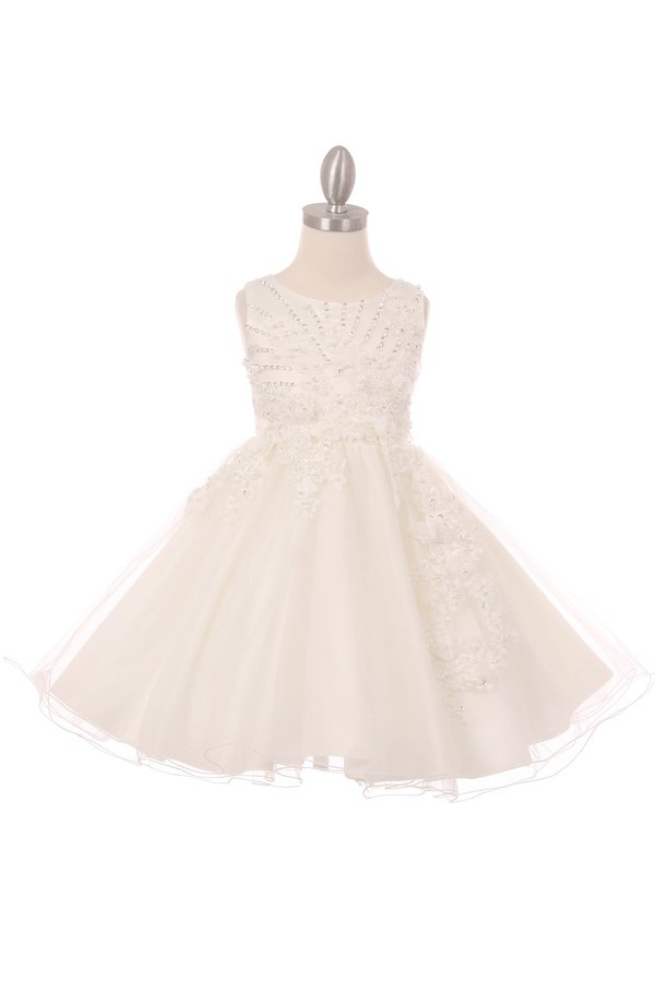 Cinderella Couture CCK-9022 Knee Length Tulle Flower Girl Dress