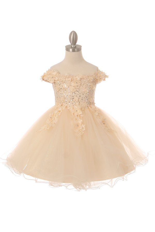 Cinderella Couture CCK-9085 Short Frilly Pageant or Flower Girl Dress