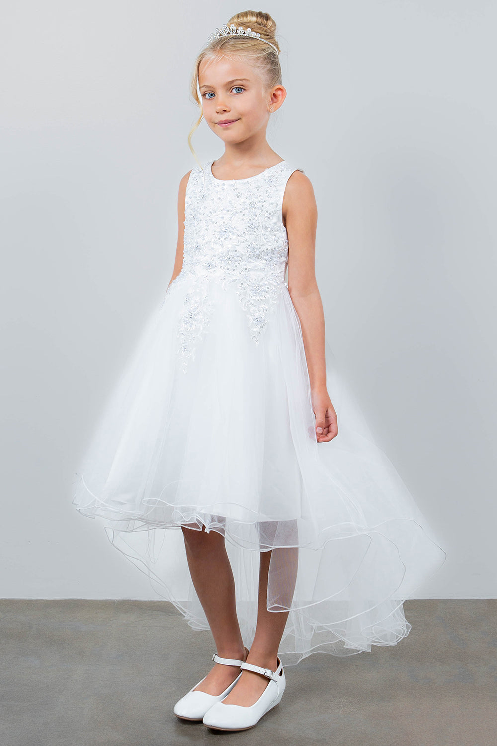 Cinderella Couture CCK-9086 Tulle High Low Flower Girl Dress