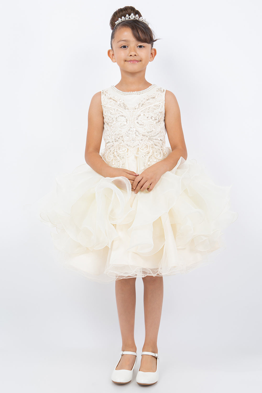Cinderella Couture CCK-9152 Frilly Tulle and Sequin Pageant or Flower Girl Dress